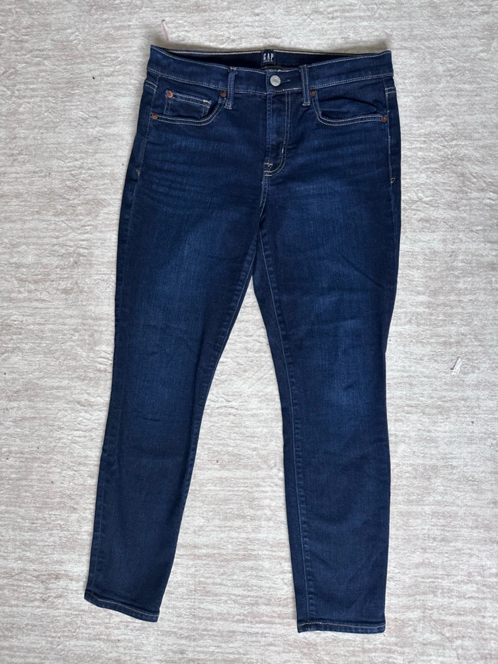 Gap Women’s Dark Wash Skinny Jeans 29 Petite Stretch Denim Mid Rise 29x29